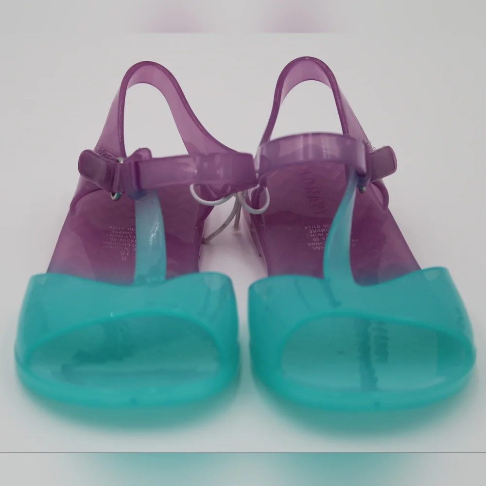 NWOT Old Navy Jelly T-Strap Sandals Size 8 – Purple/Teal Ombre
